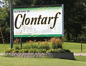 Clontarf, Minnesota, Welcome sign