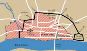 Great Fire of London Map