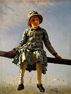 Ilya Repin - Dragonfly. Painter's daughter portrait - Google Art Project