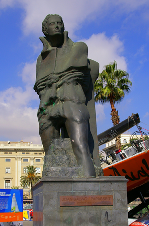 Sculpture at the Barcelona seafront