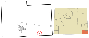 Location in Laramie County and the state of Wyoming.