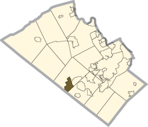 Location of Breinigsville in Lehigh County, Pennsylvania