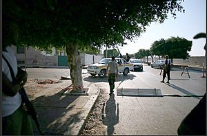 Libya rebel checkpoint by VOA