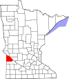 State map highlighting Lac qui Parle County