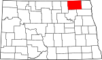 State map highlighting Cavalier County