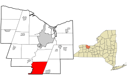 Location in Monroe County and the state of New York.