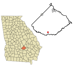 Location in Telfair County and the state of Georgia