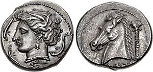 Tetradrachm, 320-300 BC, Punic, Entella
