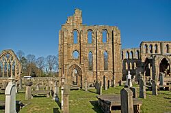 Elgin Cathedral south wall of south transept.jpg