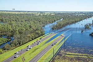 Flooded highway due to Ian