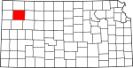 State map highlighting Thomas County