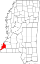 State map highlighting Adams County