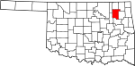 State map highlighting Rogers County