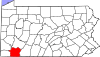 State map highlighting Fayette County