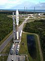 Mars Science Laboratory Atlas V rocket AV-028 rollout to SLC-41