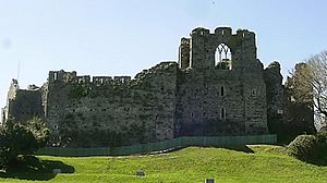 Oystermouth castle showing chapel window