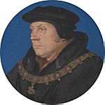 Thomas Cromwell, portrait miniature wearing garter collar, after Hans Holbein the Younger