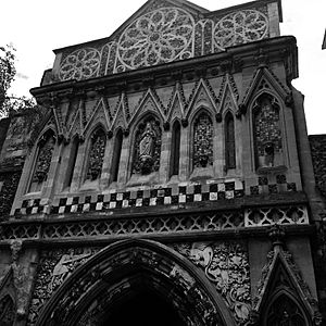 Upper part of St Ethelbert Gate at Norwich Cathedral