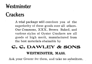Westminster Crackers advertisement 1908