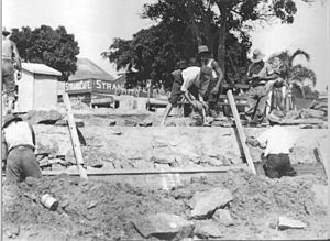 Wynnum Sea Wall under construction