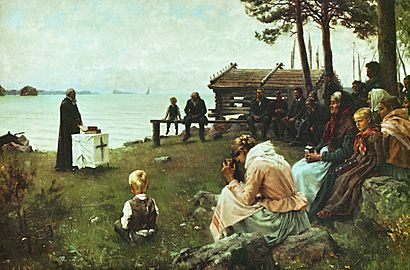 Albert Edelfelt - Divine Service in the Uusimaa Archipelago