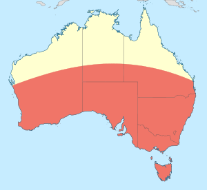 Austrolestes annulosus distribution map.svg