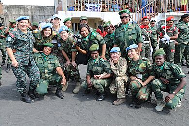 Goma, North-Kivu, DR Congo - Female officers of the FARDC and MONUSCO - International Day of Women's Rights