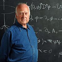 Peter higgs chalkboard