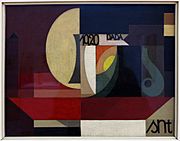 Sophie taeuber-arp, composizione dada (tsta con piatto), 1920