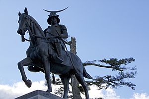 Statue-of-Date-Masamune-in-Aobayama-Park-Sendai-2016