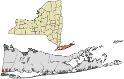 Location within Suffolk County and the state of New York.