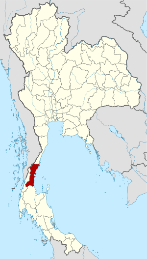 Map of Thailand highlighting Chumphon province