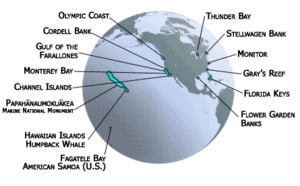 US National Marine Sanctuary global system map