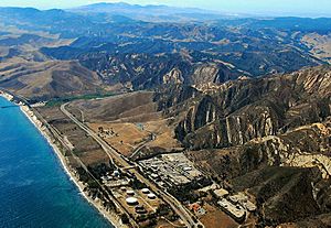 Gaviota aerial, including the oil installation and much of Gaviota State Park, 2009