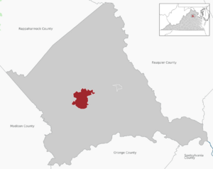 Location of Culpeper within the Culpeper County