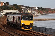 Dawlish - fGWR 150101 Paignton train.JPG