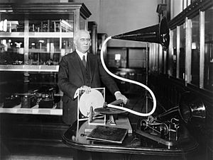 Emile Berliner with phonograph