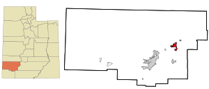 Location in Iron County and the state of Utah