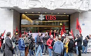 Juso Schweiz Demonstration gegen UBS-Boni