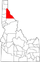 State map highlighting Shoshone County