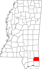 Map of Mississippi highlighting George County