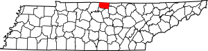 Map of Tennessee highlighting Macon County