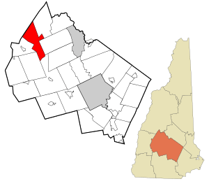 Location in Merrimack County and the state of New Hampshire.