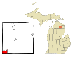 Location of Lewiston, Michigan