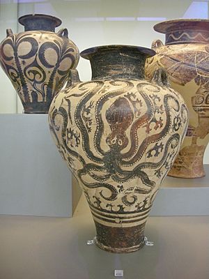 Mycenaean palace amphora, found in the Argolid, in the National Archaeological Museum in Athens