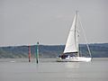 Yacht entering the beaulieu river