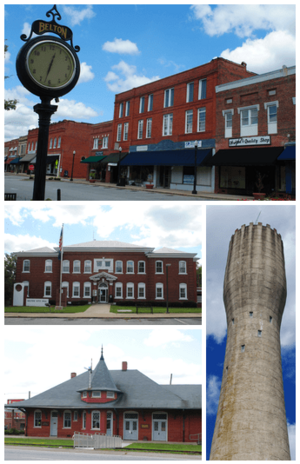 Top, left to right: Downtown Belton, Belton City Hall, Belton Depot, Belton Standpipe