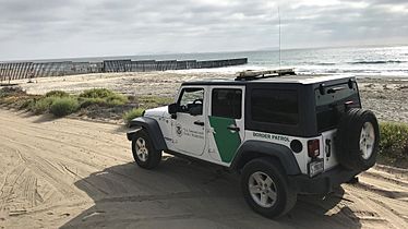 Border Patrol Vehicle near U.S. Mexico Border