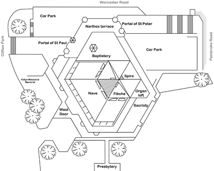 Clifton Cathedral exterior plan