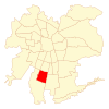 Map of El Bosque commune in Greater Santiago